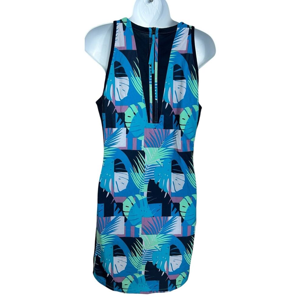 Smartwool Sport Tank Dress Sz M Navy Palm Print Merino Wool Lightweight - Picture 5 of 7